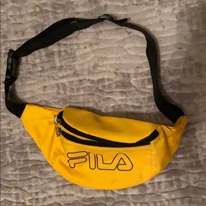 Fila yellow double zip crossbody fanny pack